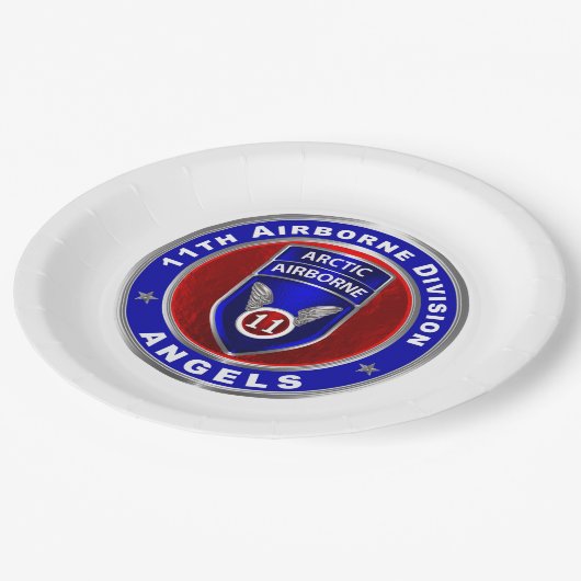 im Flugzeug Abteilung Pappteller (Schrägansicht)