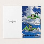 Im Flugzeug, Armeesprung-Fallschirmjäger, Cartoon (Außenseite Aufgefaltet)