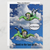 Im Flugzeug, Armeesprung-Fallschirmjäger, Cartoon Einladung (Vorne/Hinten)