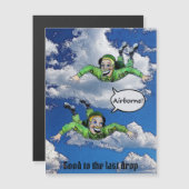 Im Flugzeug, Armeesprung-Fallschirmjäger, Cartoon  Magnetkarte (Vorne/Hinten)