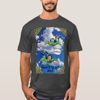 Im Flugzeug, Armeesprung-Fallschirmjäger, Cartoon T-Shirt