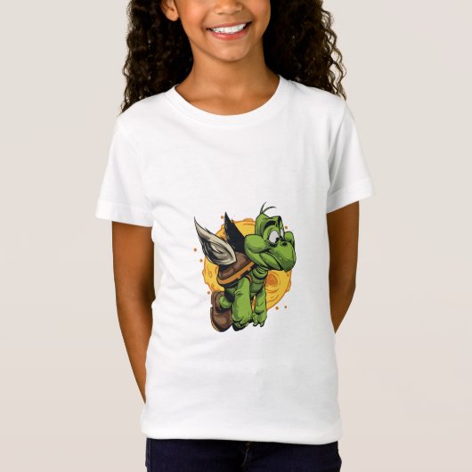 Im Flugzeug Cartoon Turtle T-Shirt (Vorderseite)