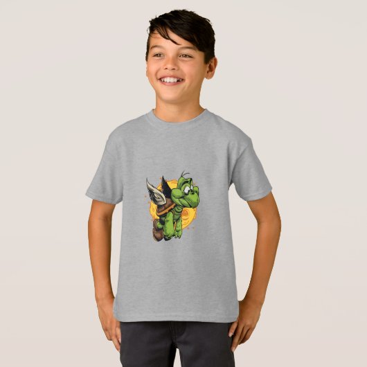 Im Flugzeug Cartoon Turtle T-Shirt (Vorne ganz)