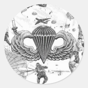 Im Flugzeug Den ganzen Weg! Runder Aufkleber