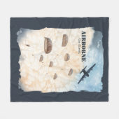 Im Flugzeug die feinsten Fallschirmjäger springen  Fleecedecke (Vorderseite (Horizontal))