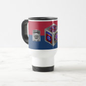 im Flugzeug Division Colors Steel Cube Reisebecher (Vorderseite Links)