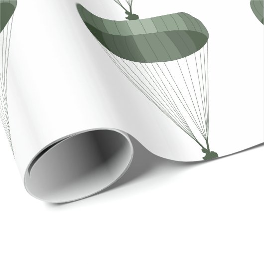 Im Flugzeug Fallschirmjäger Geschenkpapier (Rolleneckpunkt)
