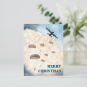 Im Flugzeug Fallschirmjäger jump Weihnachtsfeierta Postkarte (Stehend Vorderseite)