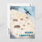 Im Flugzeug Fallschirmjäger jump Weihnachtsfeierta Postkarte (Vorne/Hinten)