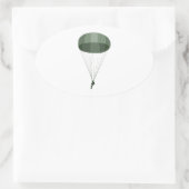 Im Flugzeug Fallschirmjäger Ovaler Aufkleber (Tasche)