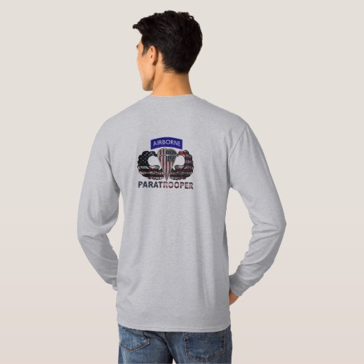 Im Flugzeug Fallschirmjäger T-Shirt (Schwarz voll)