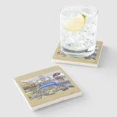 Im Flugzeug Flüge - nie vergeben verdient Steinuntersetzer (Seitenansicht)