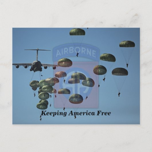 im Flugzeug Fort Bragg Veterans Veteranen-Patch Postkarte (Vorderseite)