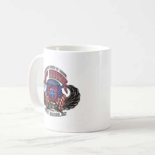 im Flugzeug Fort Bragg White Coffee Tasse (Vorderseite Links)