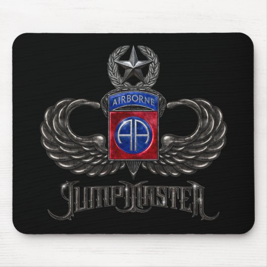 im Flugzeug Jumpmaster Black Mousepad (Vorne)