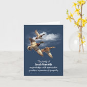 Im Flugzeug Mallard Ducks Vielen Dank Beileid Karte (Gelbe Blume)