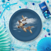 Im Flugzeug Mallard-Enten auf blau Pappteller (Party)