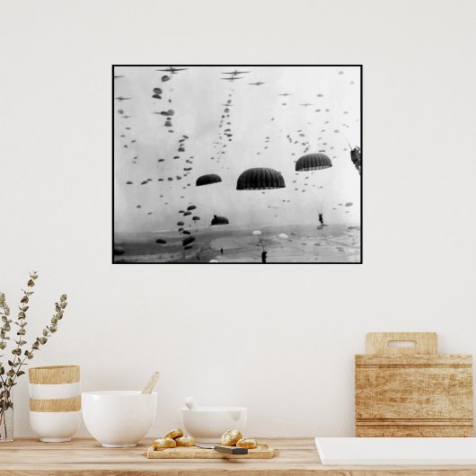 Im Flugzeug Mission während des WW2-Zeichens Poster (Küche)