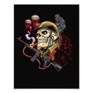 Im Flugzeug oder Marinefallschirmjäger-Schädel m Fotodruck