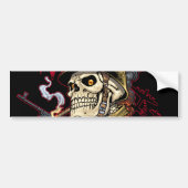 Im Flugzeug oder Marinefallschirmjäger-Schädel mit Autoaufkleber (Vorne)