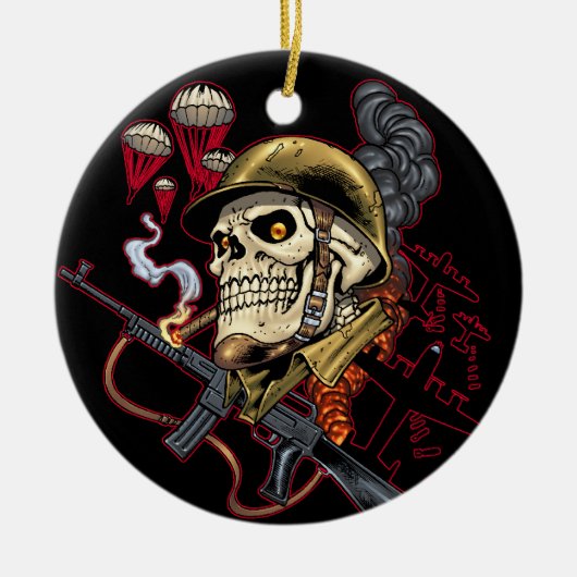 Im Flugzeug oder Marinefallschirmjäger-Schädel mit Keramikornament (Vorne)