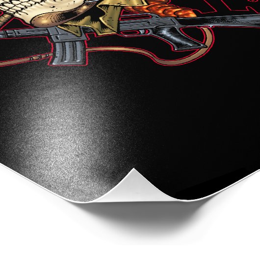 Im Flugzeug oder mariner Fallschirm mit Helm Fotodruck (Ecke)