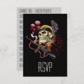 Im Flugzeug oder mariner Fallschirm mit Helm RSVP Karte (Vorne/Hinten)