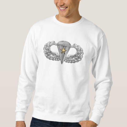 Im Flugzeug Parachutist mit Combat Star Sweatshirt (Vorderseite)
