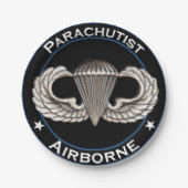 Im Flugzeug Parachutist Pappteller (Vorderseite)