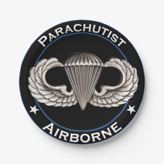 Im Flugzeug Parachutist Pappteller (Vorderseite)