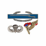 Im Flugzeug Pfadfinder CIB Freistehende Fotoskulptur<br><div class="desc">Ursprüngliches Foto des Kampf-Infanterie-Abzeichens (CIB),  der im Flugzeug Flügel und des Pfadfinder-Abzeichens mit blauer Flamme</div>