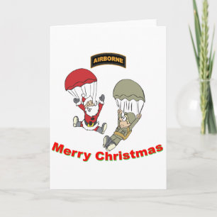 Im Flugzeug Santa II Feiertagskarte