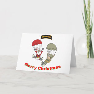 Im Flugzeug Santa II Feiertagskarte