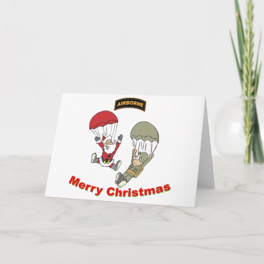Im Flugzeug Santa II Feiertagskarte (Vorderseite)