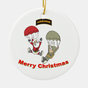 Im Flugzeug Santa II Keramik Ornament