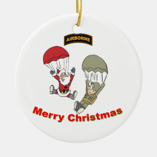 Im Flugzeug Santa II Keramik Ornament