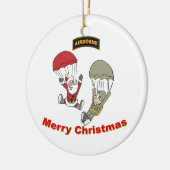 Im Flugzeug Santa II Keramik Ornament (Links)