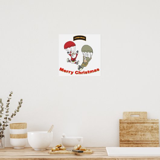 Im Flugzeug Santa II Poster (Küche)