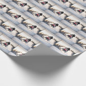 Im Flugzeug Schneemobil in der Schneewolke Geschenkpapier (Ecke)