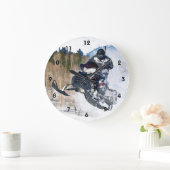 Im Flugzeug Snowmobil Große Wanduhr (Zuhause)