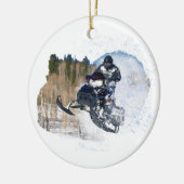 Im Flugzeug Snowmobile Keramik Ornament (Links)