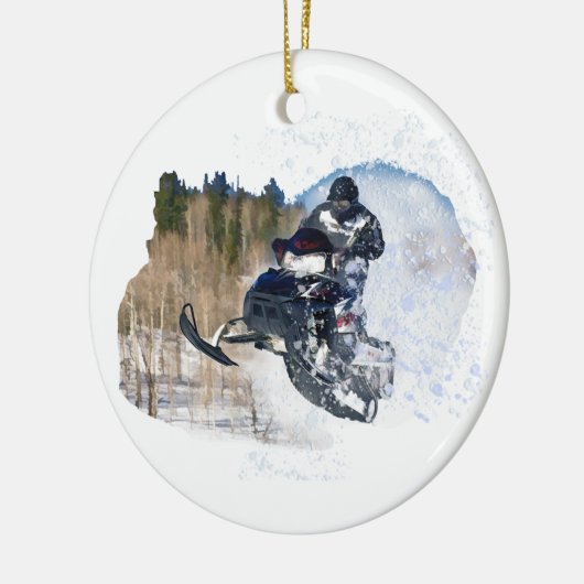 Im Flugzeug Snowmobile Keramik Ornament (Links)