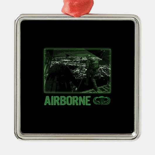 Im Flugzeug Sprung in der Nacht Ornament Aus Metall (Vorne)