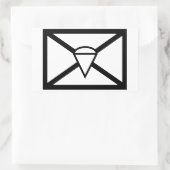 IM FLUGZEUG ZEICHEN RECHTECKIGER AUFKLEBER (Tasche)