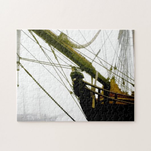 Im Foto "Nebel Tall Ship HMS Bounty Figurehead" Puzzle (Horizontal)
