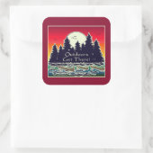 Im Freien gibt es Kanus Quadratischer Aufkleber (Tasche)