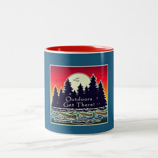 Im Freien gibt es Kanus Zweifarbige Tasse (Mittel)