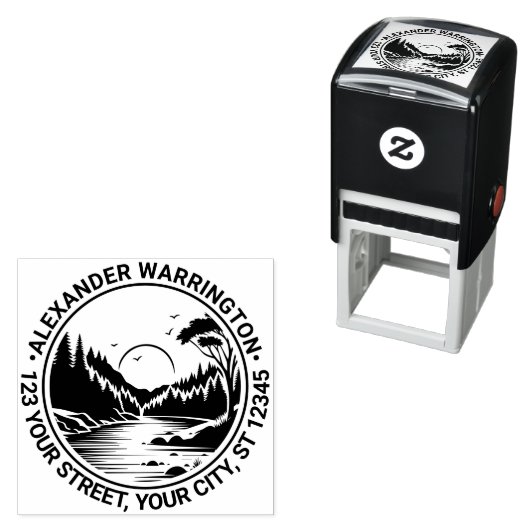 Im Freien: Sonnenname des Flusses Stream Trees Ret Permastempel (Beispiel)