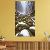 Im friedlichen Tal fällt Schnee Leinwanddruck (Insitu (Wohnzimmer))