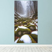 Im friedlichen Tal fällt Schnee Leinwanddruck (Insitu (Holzboden))